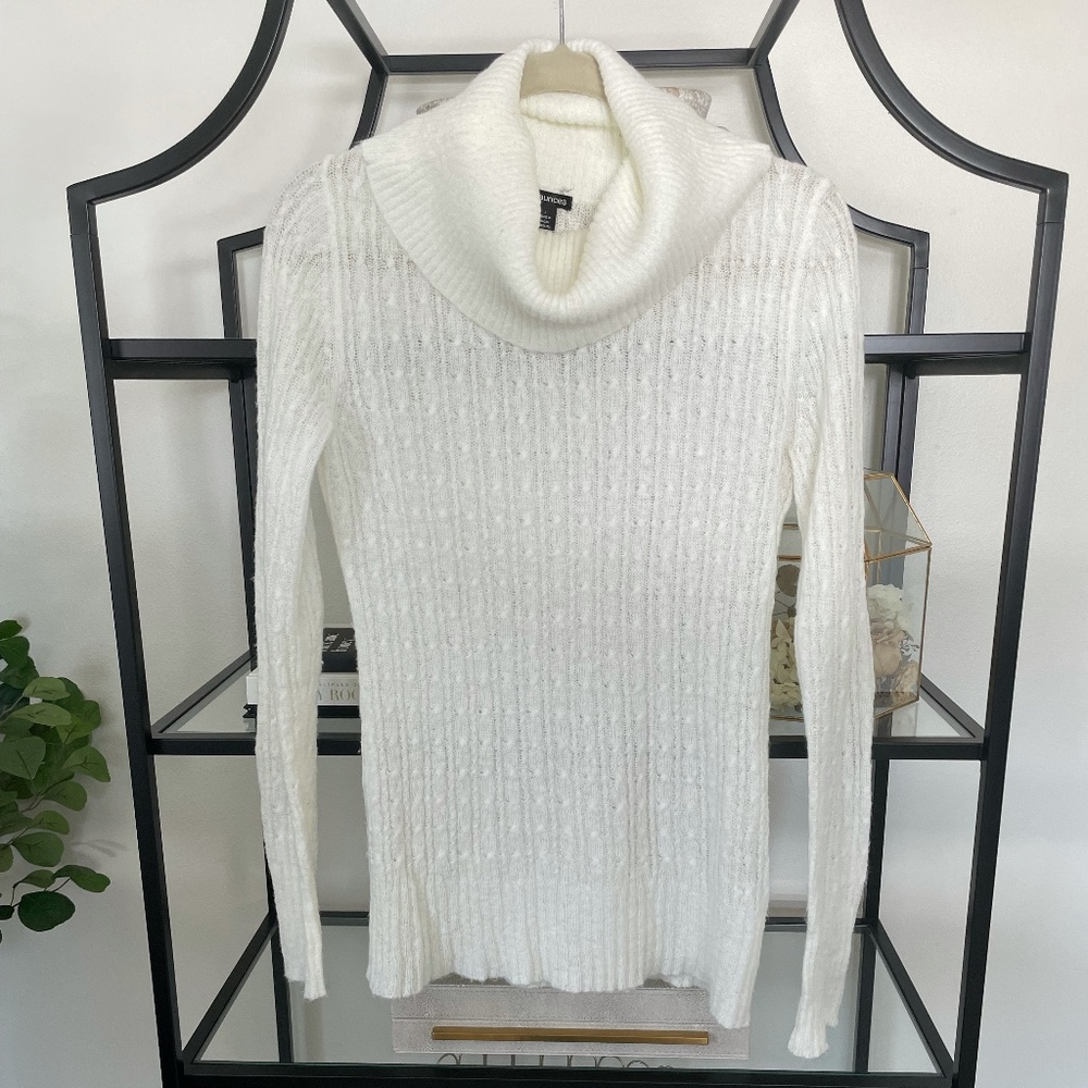 Cream Cowl Neck Sweater